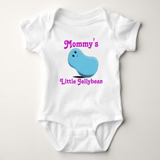 Light Blue Jellybean Custom Kids Shirt - Pink Text (Front)