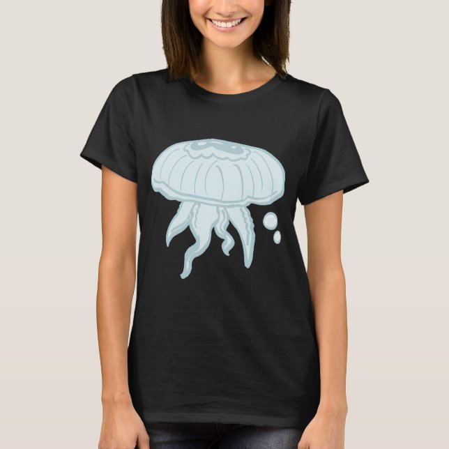 light blue jellyfish with bubbles T-Shirt (Front)