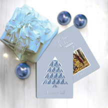 Light Blue Joyoux Noel Photo Christmas Card