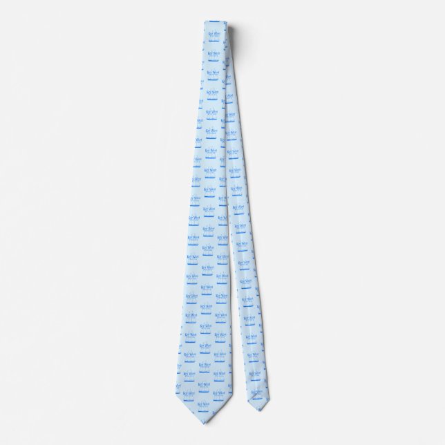 Light Blue Key West Florida Nautical Sailboat Tie (Front)