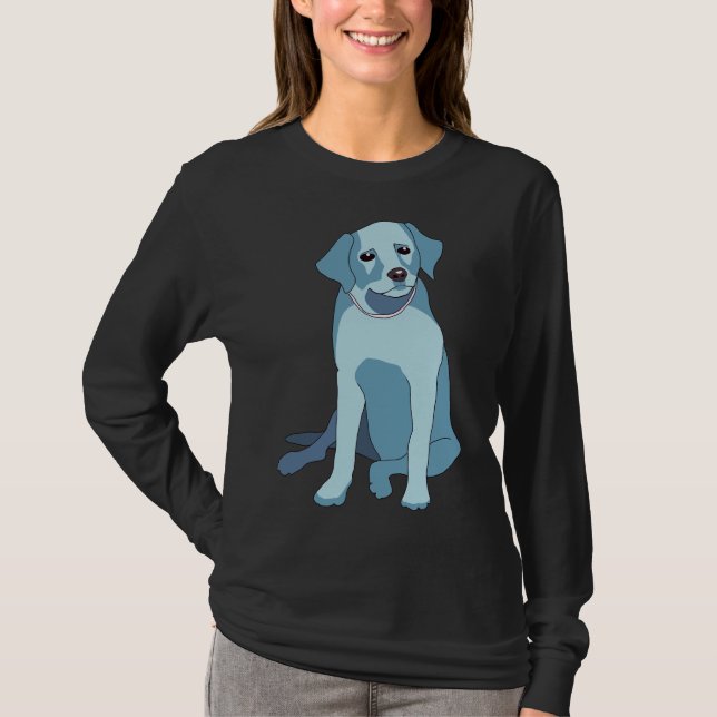 Light Blue Labrador With Pink Collar T-Shirt (Front)