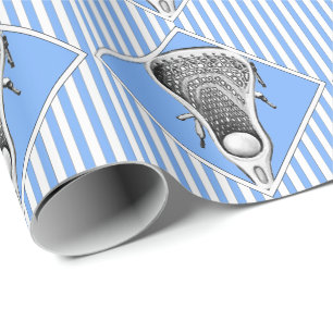 Light-blue Lacrosse Gift Wrapping Paper
