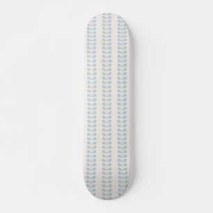 Light Blue Leaf Stripe Skateboard