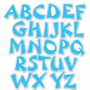 Light Blue Letters White Alphabet Wall