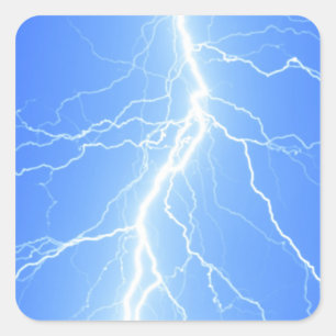 Light Blue Lightning Strike - Sticker