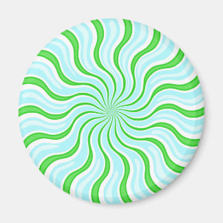 Light Blue & Lime Psychedelic Stripe Magnet