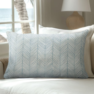 Light Blue Line Pattern Lumbar Pillow
