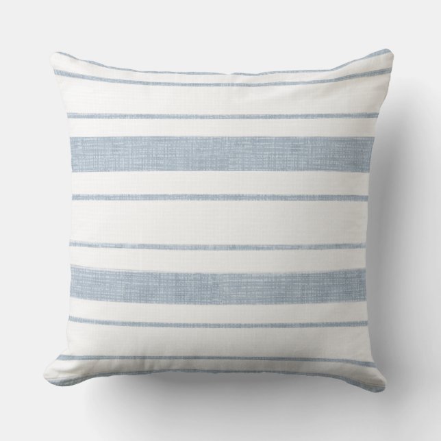 Light Blue Line Pattern Throw Pillow (Front)