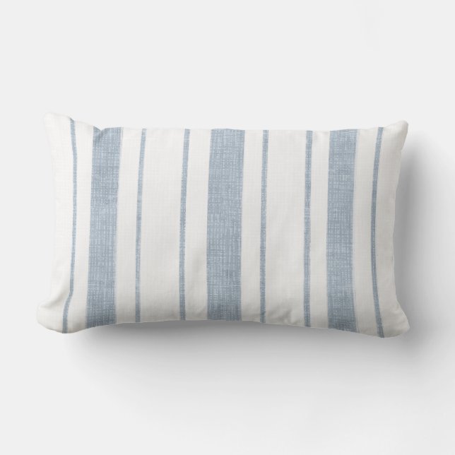 Light Blue Line Pattern Throw Pillow (Front)