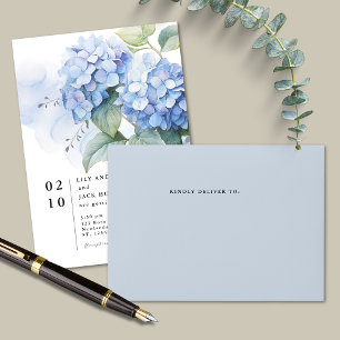 Light Blue Lined Wedding Return Address Envelope