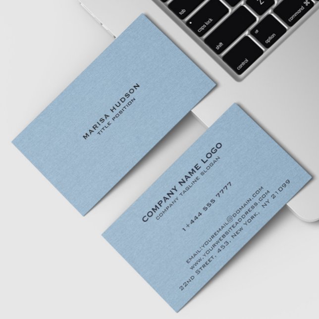 Light blue Linen Fabric Texture Business Card (Creator Uploaded)