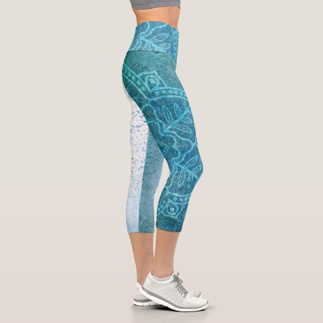 Light blue mandala capri leggings (Right)