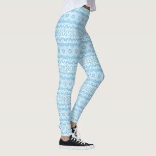 Light Blue Mandala Pattern Design Leggings