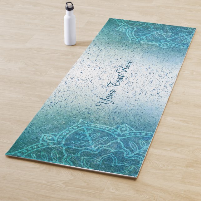 Light Blue Mandala Zen Yoga Mat (In Situ)