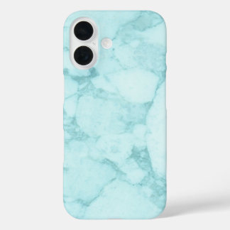 Light Blue Marble iPhone 16 Case