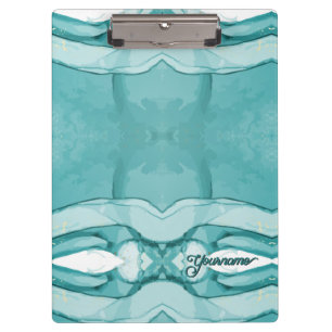 Light Blue Marble Elegant Modern Pattern Clipboard