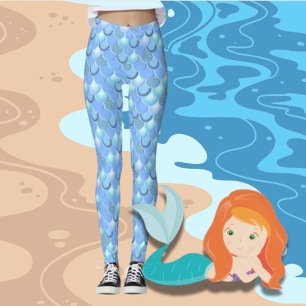 Light Blue mermaid  Leggings