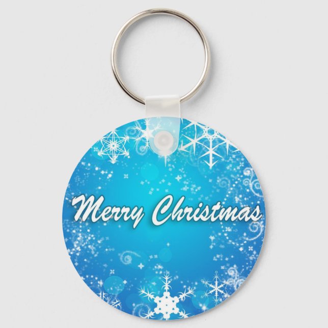 Light blue merry christmas key ring (Front)
