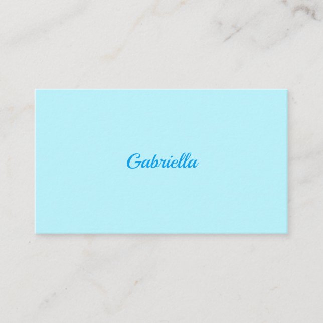 Light blue minimal elegance business card (Front)