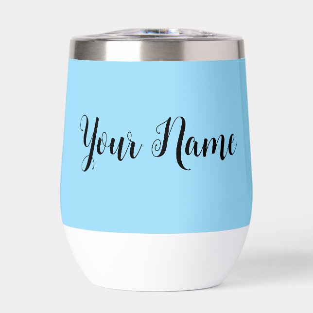 Light Blue Minimal Modern Signature Name Cursive  (Front)