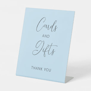 Light Blue Minimal Wedding Cards and Gifts Sign