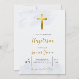 light blue minimalist baptism invite