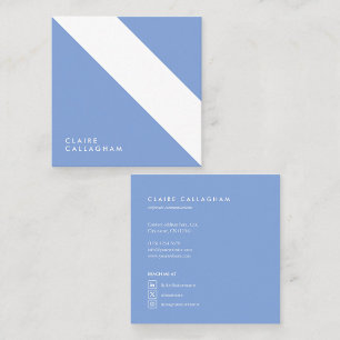 light blue minimalist modern geometric pattern square business card