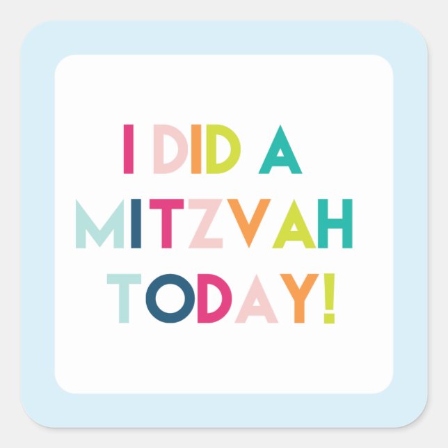 Light Blue Mitzvah Sticker (Front)