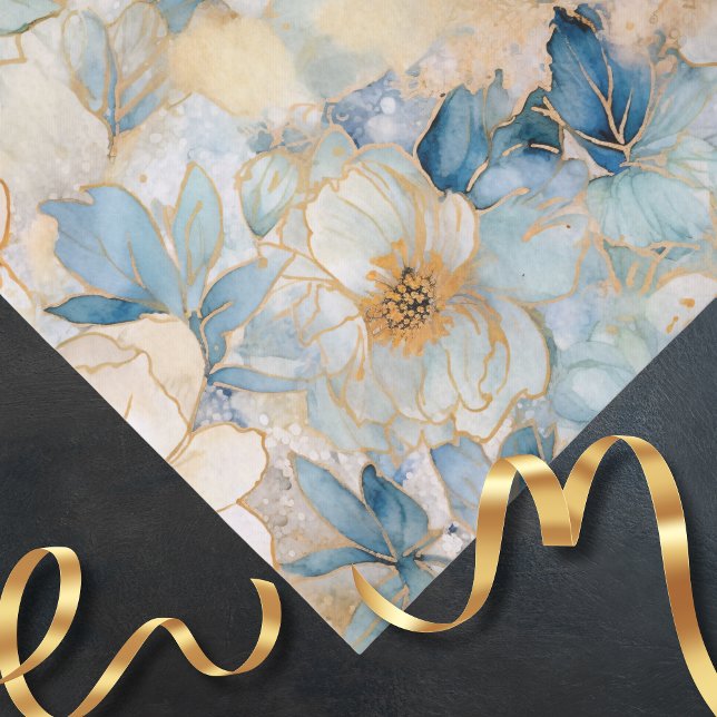 Light Blue Modern Abstract Roses  Tissue Paper (Creator Uploaded)