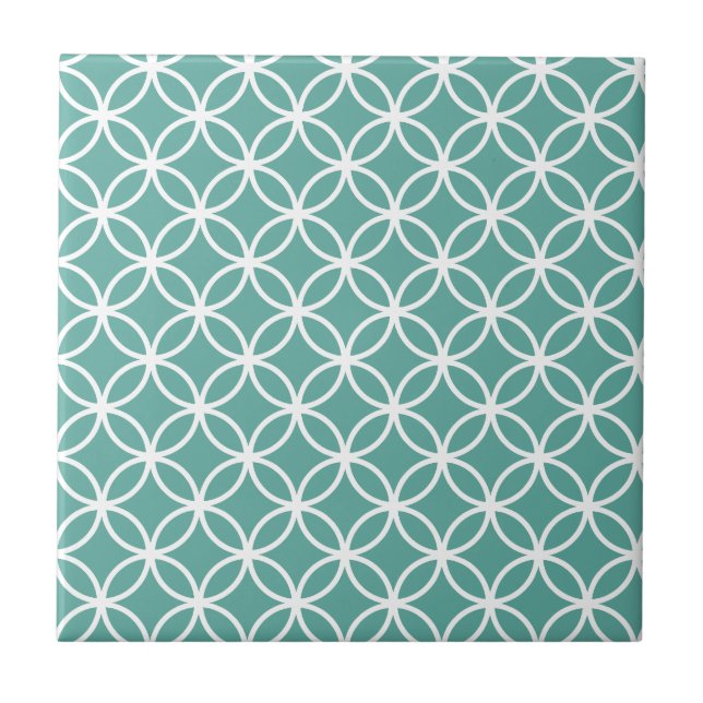 Light Blue Modern Circular Pattern Tile (Front)