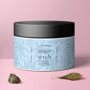 Light Blue Modern Cosmetic Jar Waterproof Label