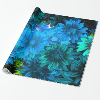 Light blue modern floral pattern wrapping paper