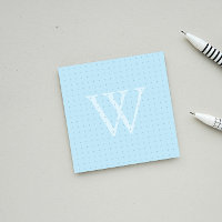 Light Blue Monogram Dot Grid Post-it