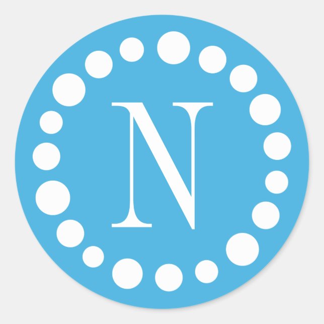 Light Blue Monogram Stickers (Front)
