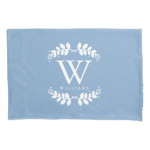 Light Blue Monogrammed Pillowcase