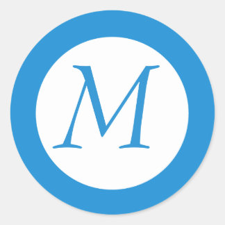 Light Blue Monogrammed Sticker