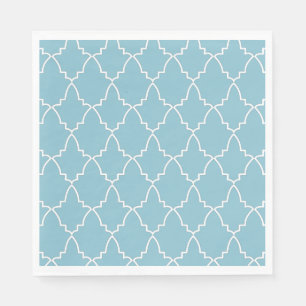 Light Blue Moroccan Lattice Pattern Napkin