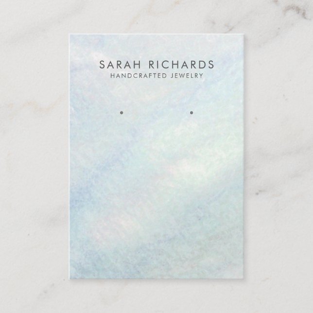 Light Blue Mother of Pearl Jewellery Earring Displ Business Card (Front)