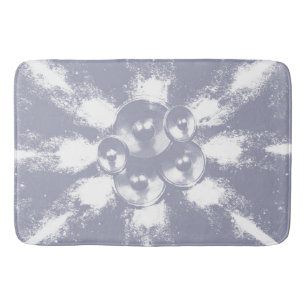 Light blue music speakers bath mat