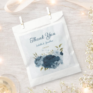 light blue navy flowers wedding  favour bags