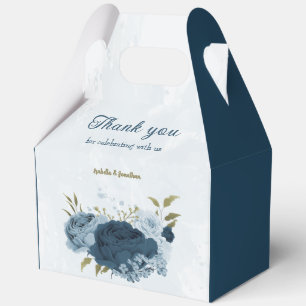 light blue navy flowers wedding  favour box