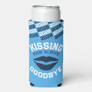 Light Blue Navy Graduation Kissing School Goodbye Seltzer Can Cooler