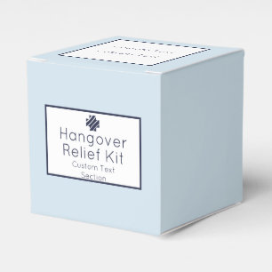 Light Blue & Navy Hangover Relief Kit  Favor Box