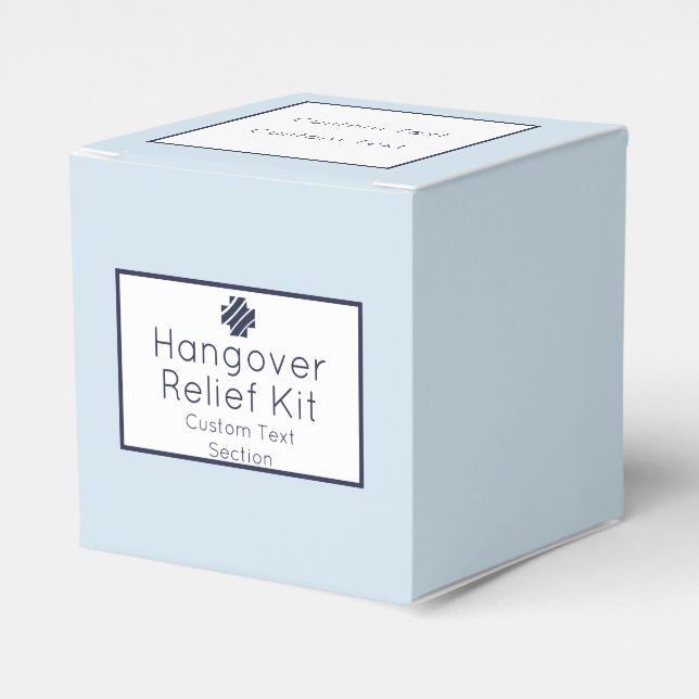 Light Blue & Navy Hangover Relief Kit  Favour Box (Front Side)