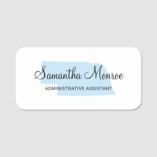 Light Blue Nebraska Name Tag