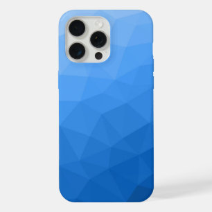 Light blue ombre gradient geometric mesh pattern iPhone 15 pro max case