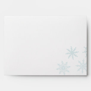 Light Blue Ombre Snowflake Holiday Envelope