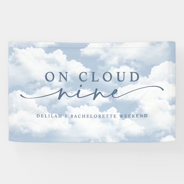 Light Blue "On Cloud Nine" Bachelorette Weekend Banner (Horizontal)