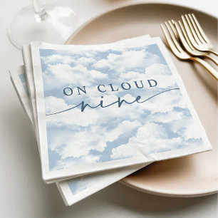 Light Blue "On Cloud Nine" Bachelorette Weekend  Napkin