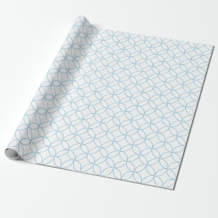 Light Blue on White Overlapping Circles Wrapping Paper
